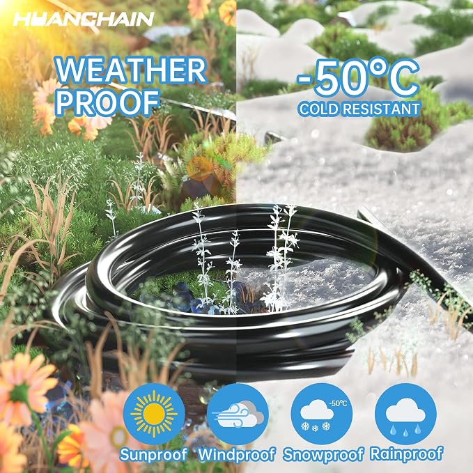 HUANCHAIN Indoor Outdoor Black Extension Cord 20 ft Waterproof, 16/3 Gauge - Image 6