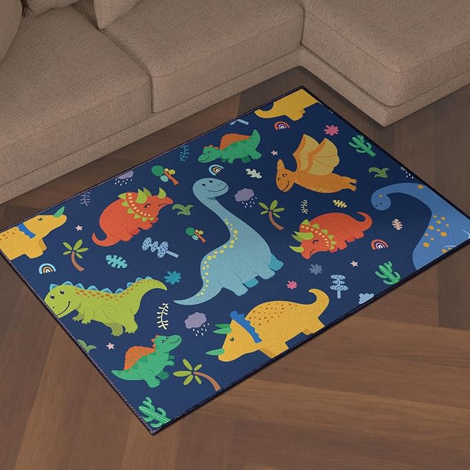 Cute Cartoon Dinosaur Rug for Boys Bedroom 59"x39" Bedroom Playroom Decor for - Image 7