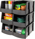 IRIS USA Stackable Storage Bins Open Front, 6 Pack, Plastic Hanging Organizer by IRISUSA