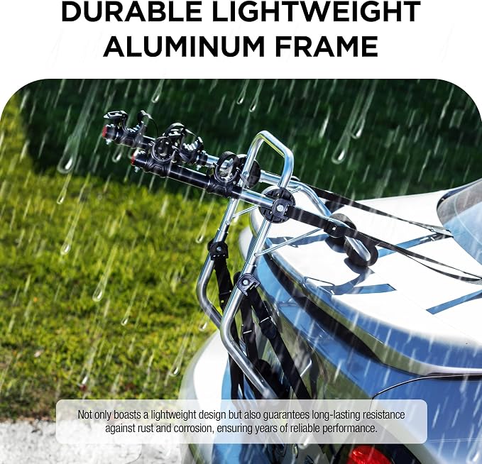 Rockland Aluminum 2-Bike Rack, 70 lbs Capacity, Lightweight Trunk Mount Bike - Image 3