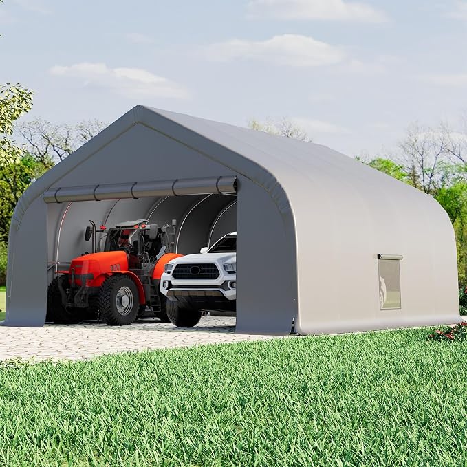 EROMMY 20x20 FT Heavy Duty Durable Carport, Galvanized Steel Frame Garage - Image 9