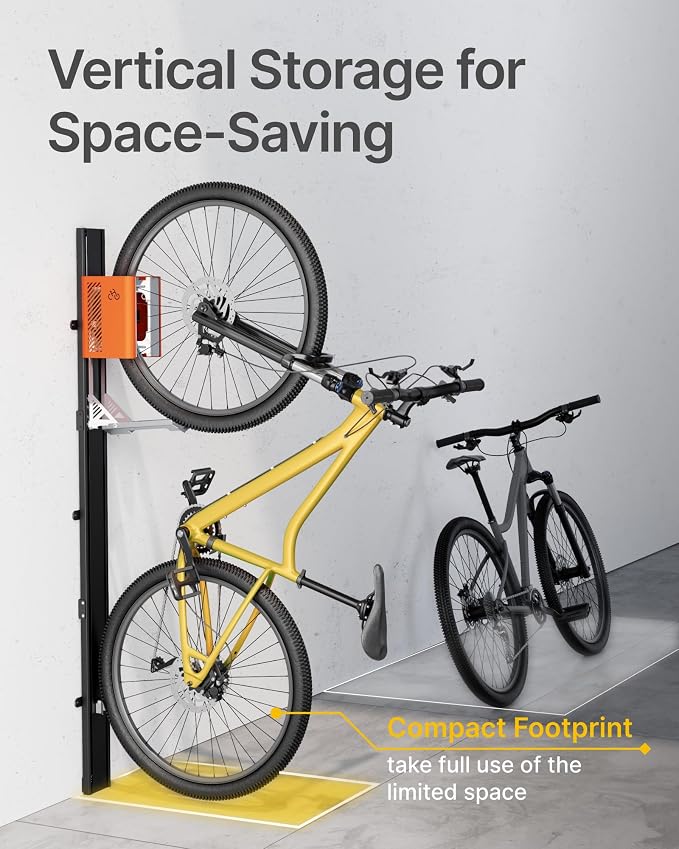 monTEK Automatic Lift EBike Rack – Fits 24-29" Tires, Heavy-Duty Vertical Wall - Image 7