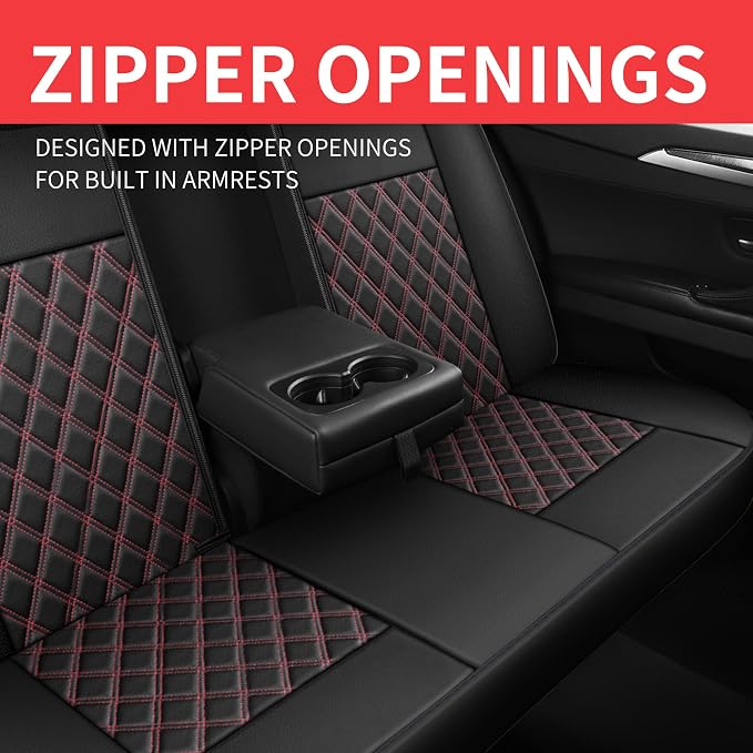 Car Seat Covers Full Set, Breathable and Waterproof Napa Leather Car Seat Cover - Image 7