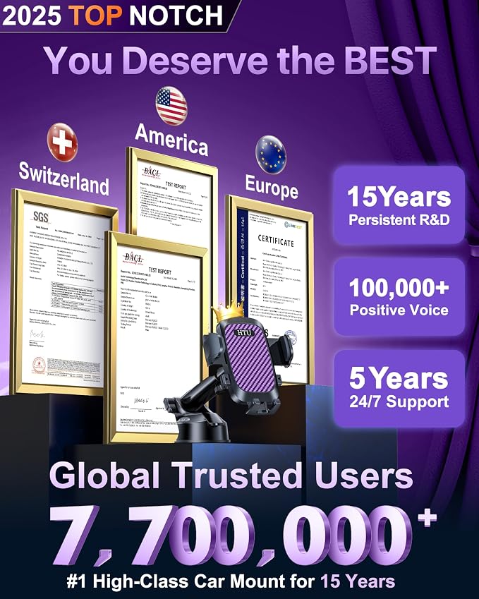 HTU 2025 Best Car Phone Holder 【Ultimate 5-in-1 & Upgraded 100+LBS Strongest - Image 3