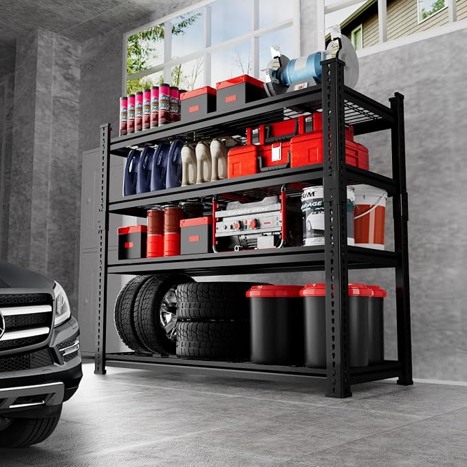 Storage Shelves, Garage Shelving Heavy Duty 1920LBS Capacity, 4 Tier Utility - Image 2
