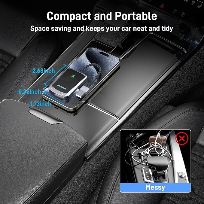 Wireless CarPlay Adapter for iPhone, Upgraded 5.8GHz Carplay Wireless Adapter - Image 6