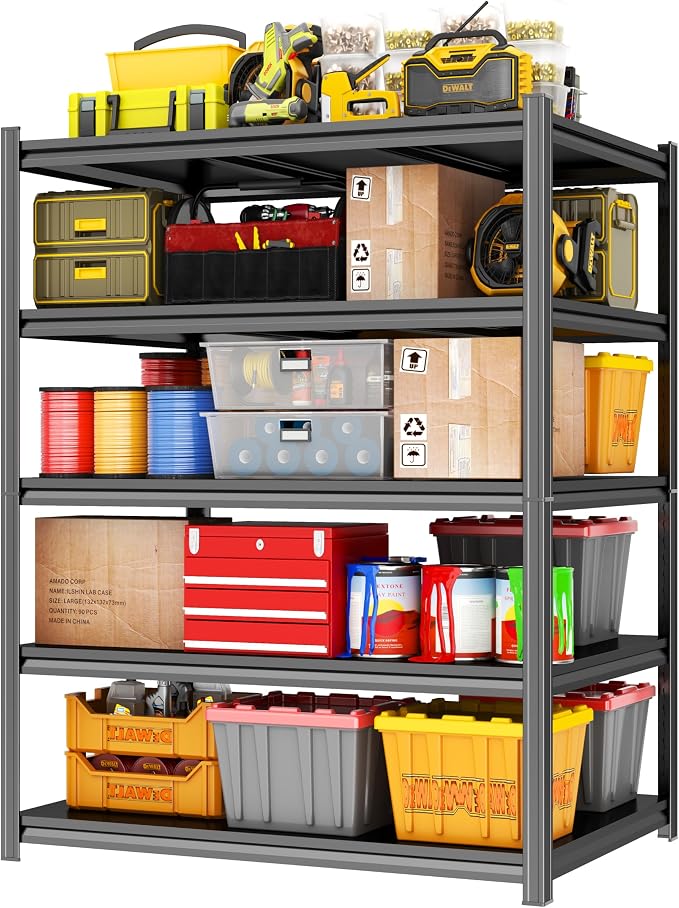 Garage Shelving Metal Storage Shelves 5-Tier Shelving Units Adjustable Storage by Unknown