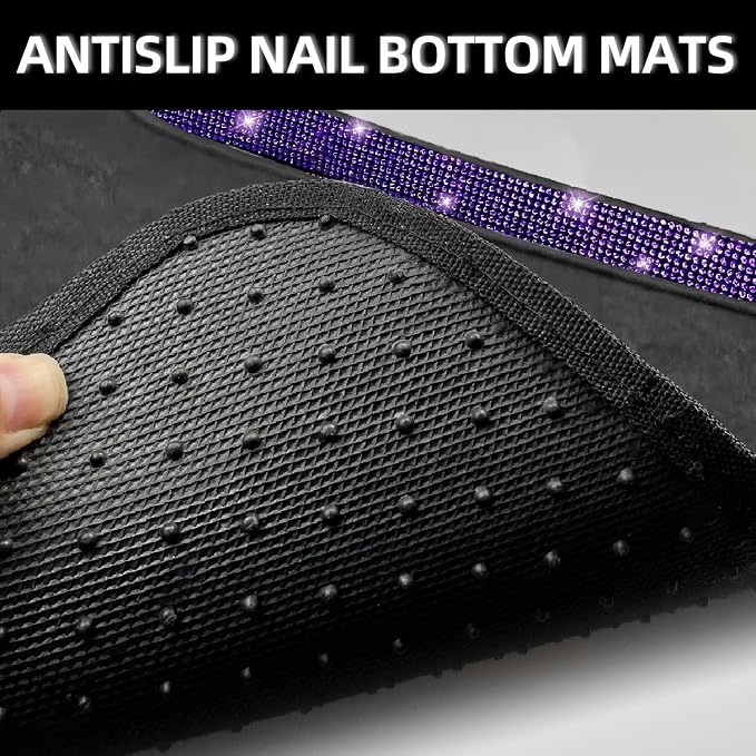 NBTEPEM Purple Violet Bling Car Floor Mats Full Set, Universal Fit Most Cars - Image 5