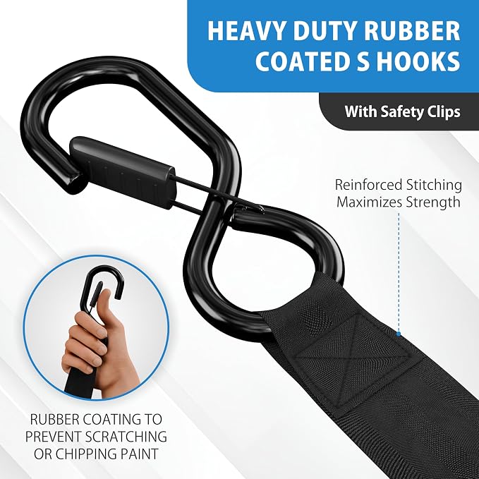 HandT USA Based Retractable Ratchet Straps 1in x 6ft - Image 3