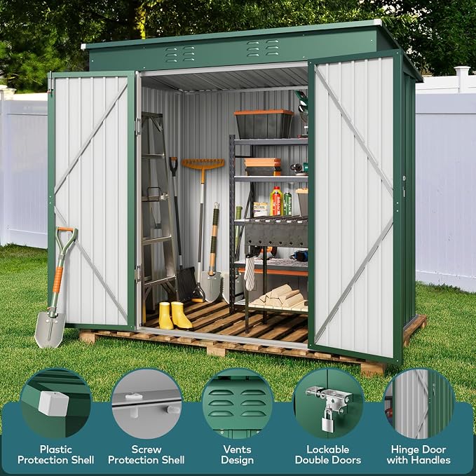 Gizoon 6' x 4' Outdoor Storage Shed - Image 4