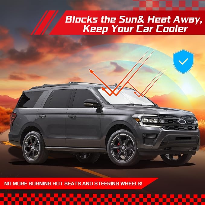 ARISMOTOR Windshield Sun Shade for Ford Expedition 2018-2025, Custom Fit - Image 7