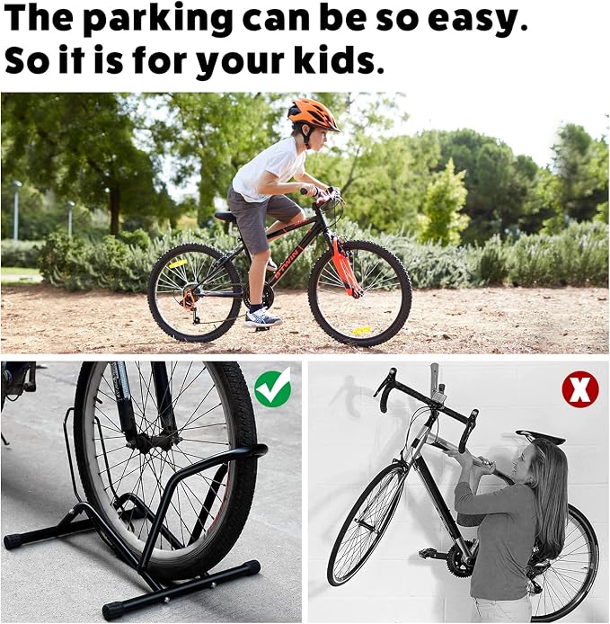 UNITEDPOWER Bike Floor Stand, Adjustable Freestanding Bicycle Storage Parking - Image 3