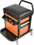 Eisen Rolling Tool Box with Seat, Mechanics Seat with Storage Drawers and by AainTools