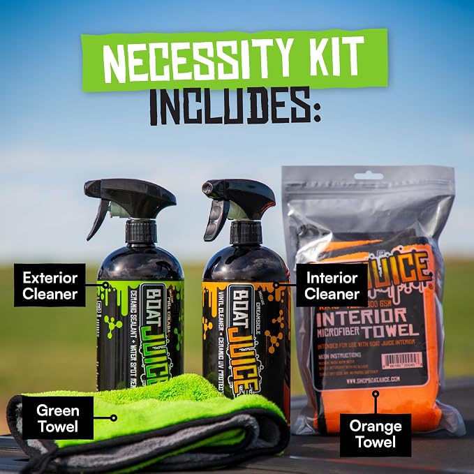 Boat Juice Necessity Boat Cleaner Kit | Exterior Water Spot Remover, Interior - Image 2
