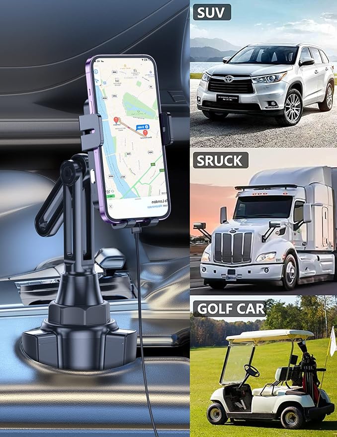 Wireless Car Charger, MOKPR 15W/10W/7.5W Cup Holder Phone Mount, Auto Clamping - Image 3