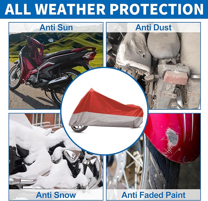 X AUTOHAUX Motorcycle Cover for Harley Davidson for Honda for Suzuki All Season - Image 7