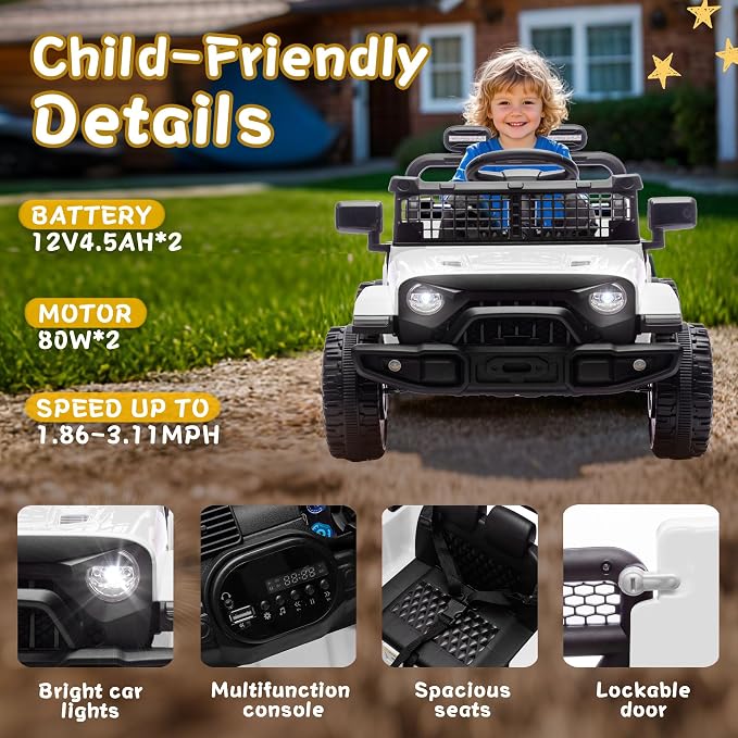 24V Ride on Toys with Parents Control, Ride on TruckCar with Four-Wheel - Image 3