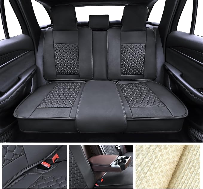 Elantrip Car Seat Cover Full Set Leather Car Seat Protector Universal fit - Image 7