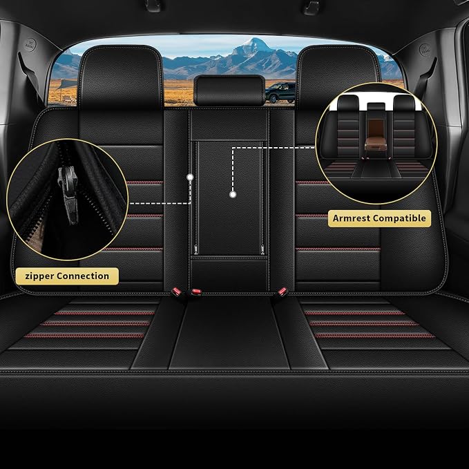 AOMSAZTO Ford Ranger Seat Covers: Full Set Custom Fit 2019 2020 2021 2022 2023 - Image 2