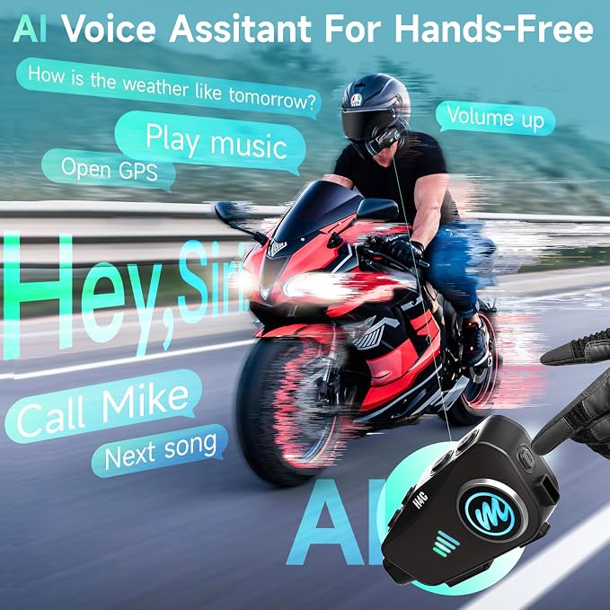 Motorcycle Helmet Headset with Camera, Moman H4C with 【1080P Camera】120° Wide - Image 6