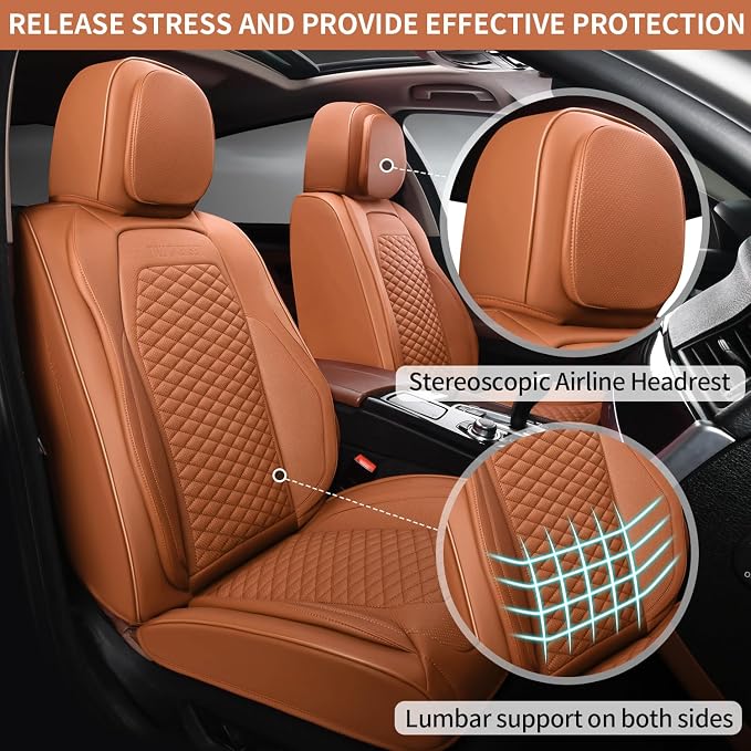 2 Packs Car Seat Covers Leather Car Seat Covers Universal Seat Covers - Image 2