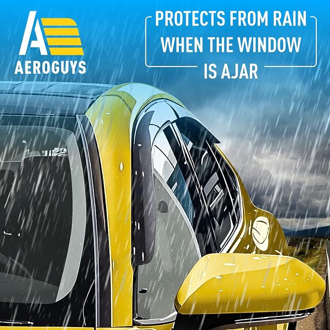 Extra Durable Window Deflectors Tape-On Window Visors Rain Guards Fit - Image 2