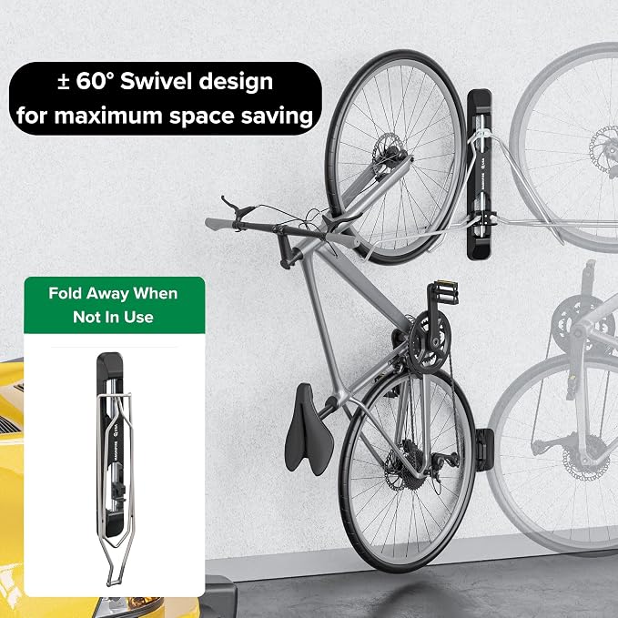 Bicycle Rack for Garage and Indoor Use, Adjustable, Foldable Bike Rack Set of 2 - Image 4