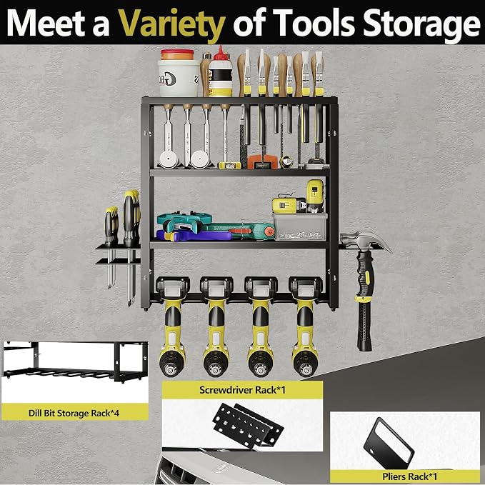 AZERPIAN Tool Organizer Heavy Duty Power Wall Mount - Image 3