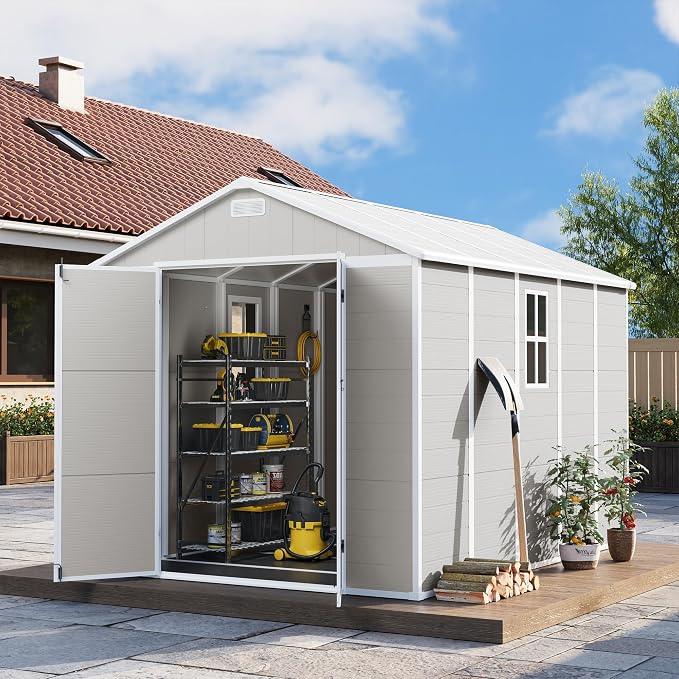 UDPATIO Outdoor Storage Shed 8 x 10 FT, Resin Garden Sheds - Image 8