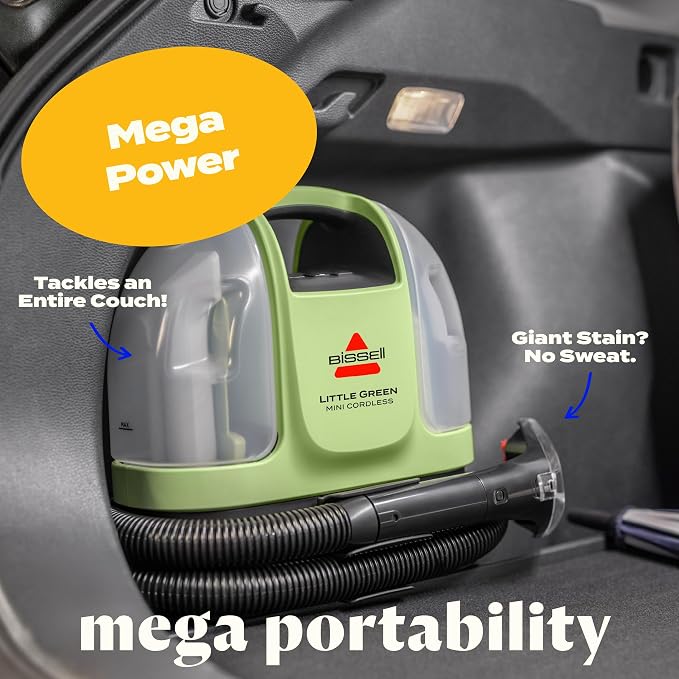 BISSELL Little Green Mini Cordless Portable Carpet and Upholstery Deep Cleaner - Image 5