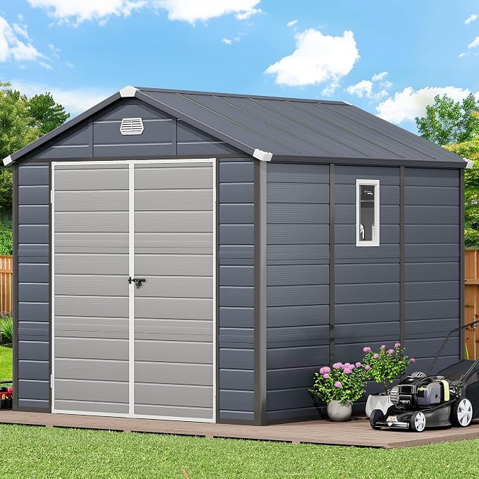 YITAHOME 8x9 FT Outdoor Storage Shed w/o Floor, All-Weather Plastic Shed - Image 3