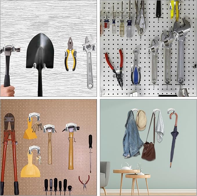 15 Pack Tool Hanger Hooks, Wall Mount Garage Garage Shed Hooks Heavy Duty - Image 6