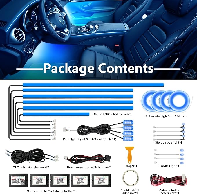 WEBUPAR RGBW Acrylic Car Interior Led Kit, Car Accessories 22 in 1 Car Ambient - Image 5