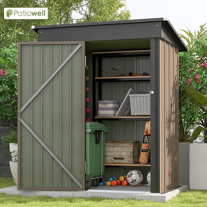 Patiowell 5x3 FT Outdoor Storage Shed, Tool Shed - Image 3