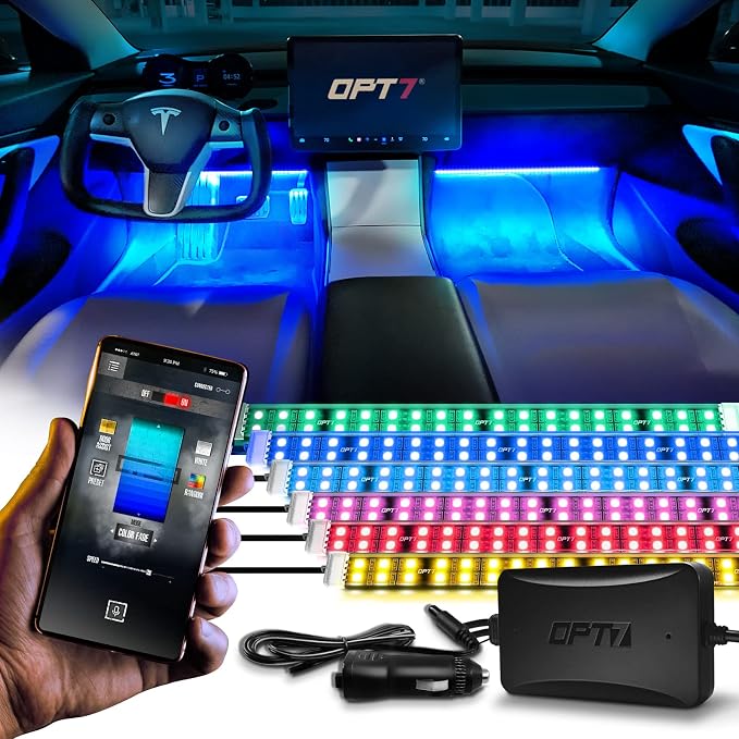 OPT7 Aura Pro 6PC Double LED Interior Strip Lights by OPT7