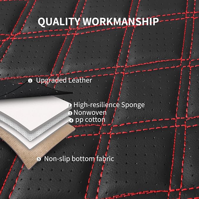 Leather Car Seat Covers, Breathable and Waterproof Napa Leather Automotive Seat - Image 7