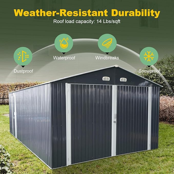 Metal Garage Shed 20x13 FT, Sheds & Outdoor Storage Clearance, Outdoor Storage - Image 8