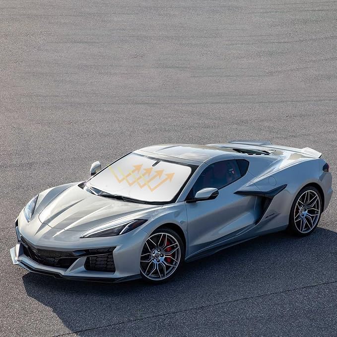 Sunshade for Chevy Corvette C8 Windshield Cover for Chevrolet Corvette 2020 by SLOGENTO
