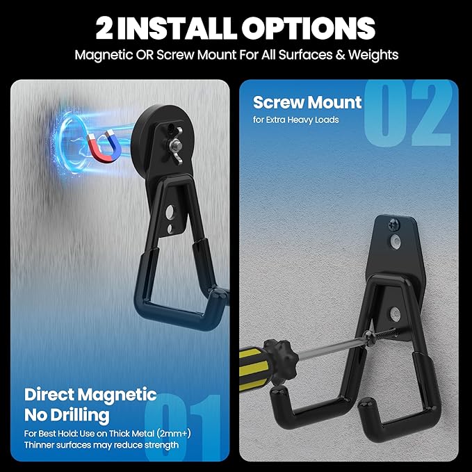 8 Pack Large Magnetic Hooks Heavy Duty Extra Strong Magnetic Garage Hooks Big - Image 7