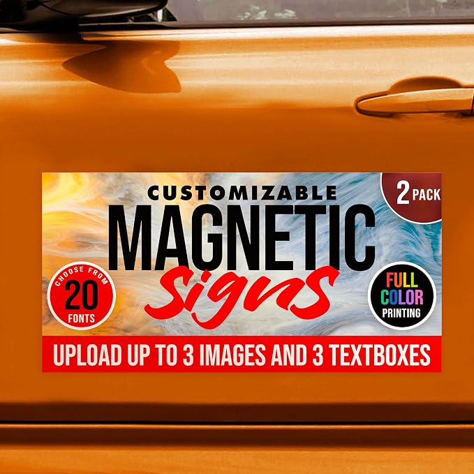 2 Pack, Personalized Magnetic Signs by BasicFundamentals