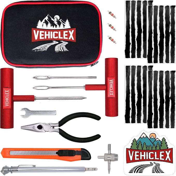 Vehiclex Tire Repair Kit for Plug and Patch by Vehiclex