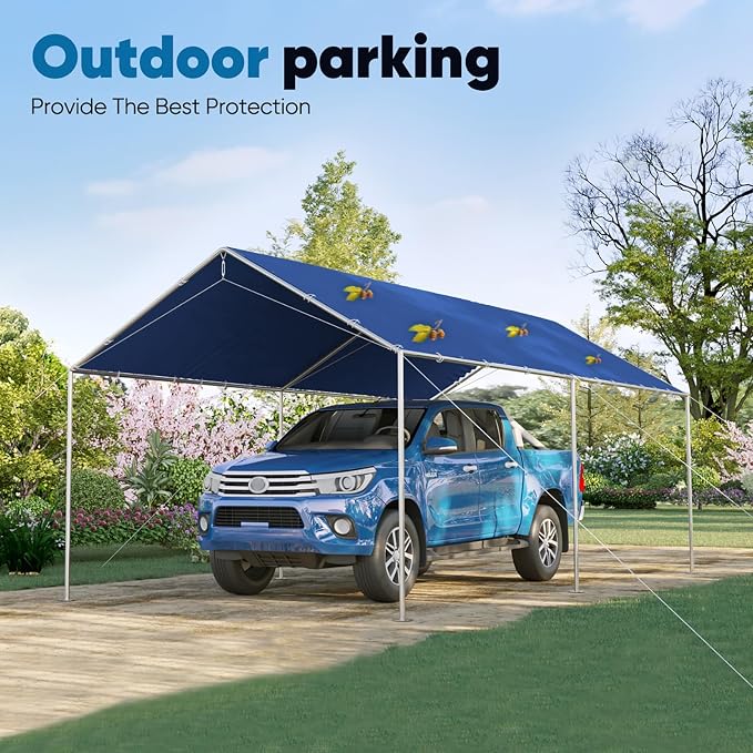 Quictent 10x20 ft Heavy Duty Car Canopy Galvanized Frame Carport Outdoor Party - Image 8