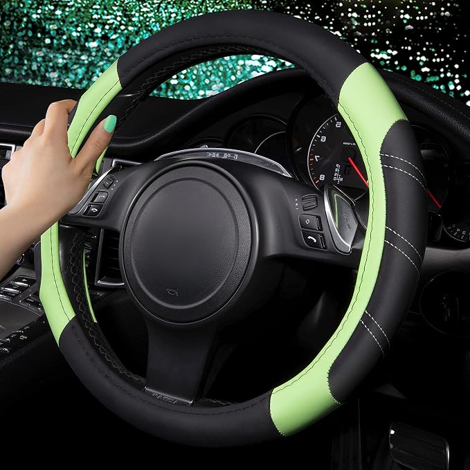 CAR PASS Line Rider Microfiber Leather Sporty Steering Wheel Cover Universal - Image 3