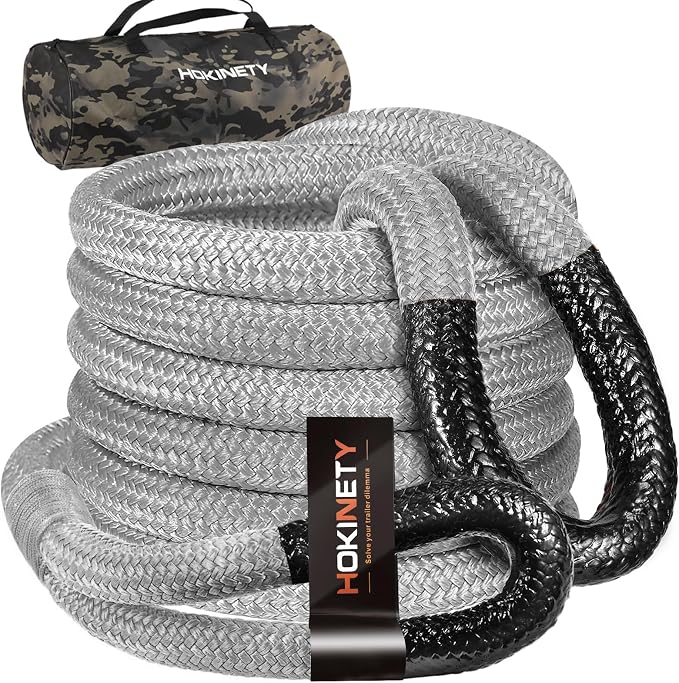 Kinetic Recovery Tow Rope 1-1/8" x20ft Offroad Snatch Strap 48000lbs Heavy Duty by HOKINETY