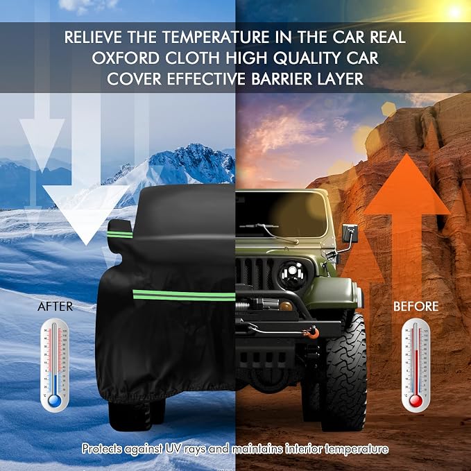 for 1987-2006 Jeep Wrangler 2 Doors 420D Cover Outdoor Waterproof UV Protection - Image 5