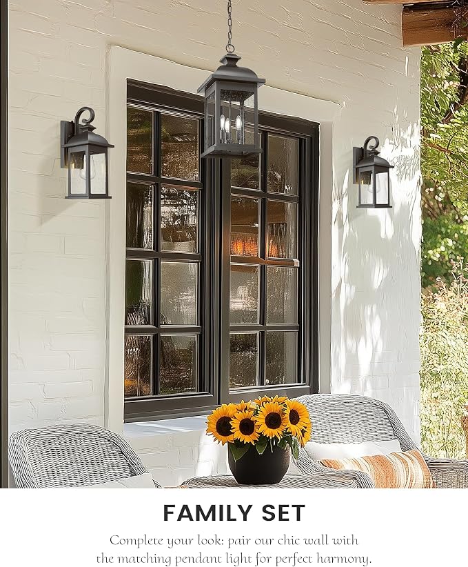 FEMILA Dusk to Dawn Outdoor Wall Sconce, Front Porch Light Fixtures Wall Mount - Image 7