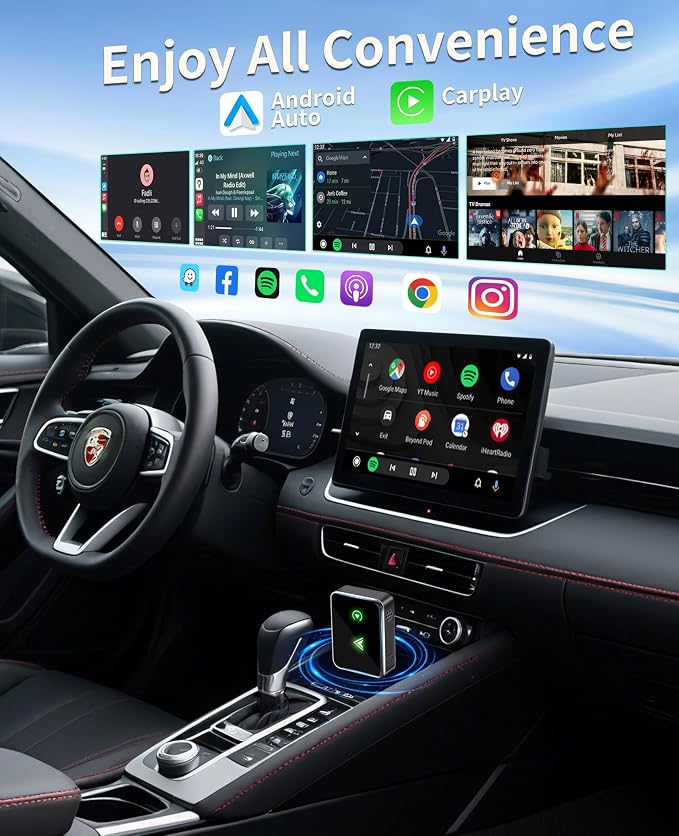 Carplay Wireless Adapter, 2 in1 Carplay & Android Auto 2025 Upgraded Wireless - Image 3