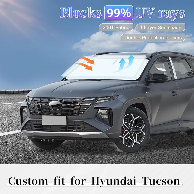 Sun Shade Sunshade for Hyundai Tucson 2022-2024 2025 2026 Windshield Cover - Image 2