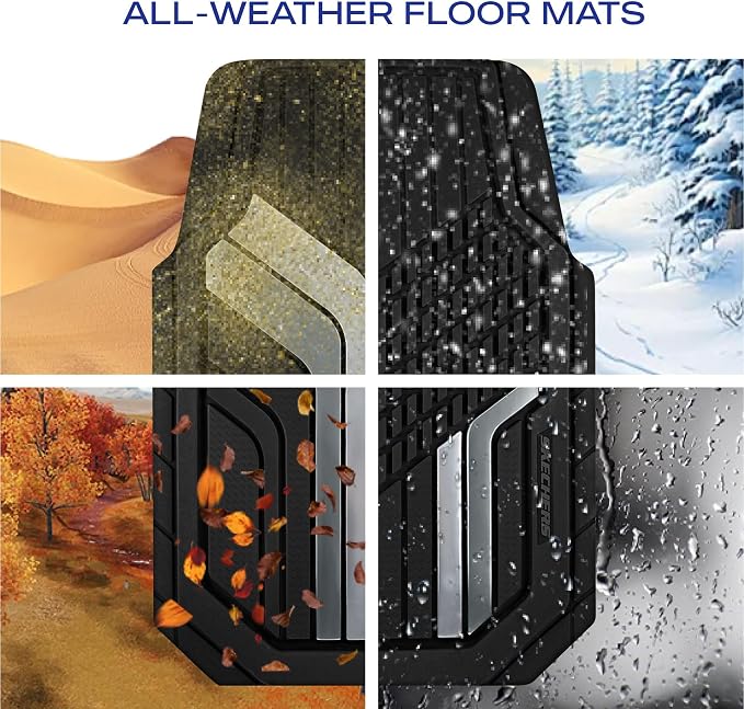 Skechers Heavy Duty Rubber Car Floor Mats, Dual Color Design Floor Mats - Image 7