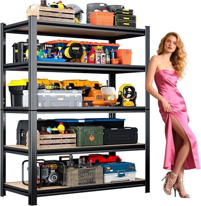 2500LBS Garage Shelving Heavy Duty 35.4"W Storage Shelves 5 Tier Heavy Duty by KILISTEELS